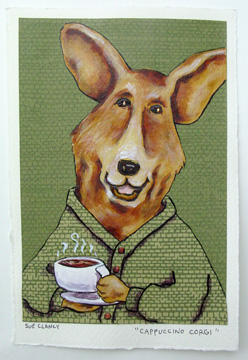 Cappuccino Corgi by Sue Clancy