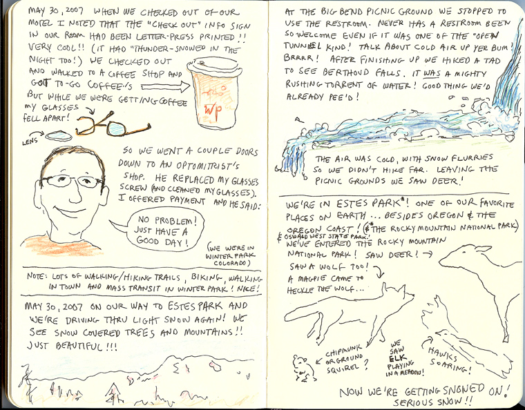 page from Sue Clancy's Oregon Coast sketchbook
