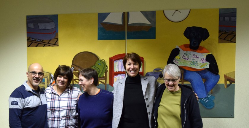 The crew who installed Sue Clancy's artwork in the Curtis Children's Justice Center - we had just finished installation