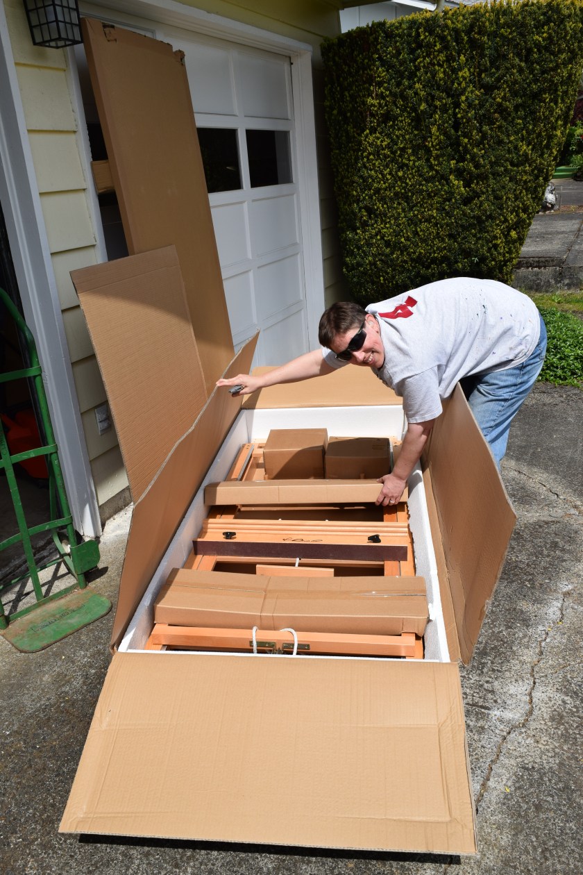 Whew! Everything looks okay! And all the easel parts seem to be here!