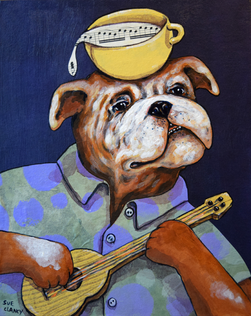 Improvisation By Sue Clancy 10 x 8 x 2 inches hand dyed paper, hand stenciled paper, handmade paste paper, found paper and acrylic on cradled board  