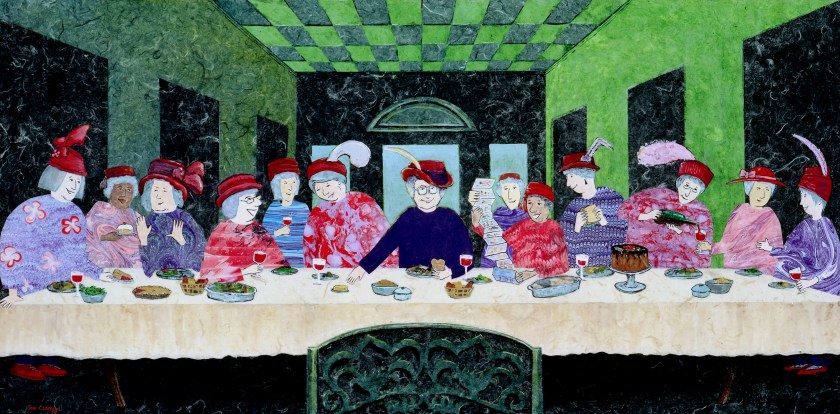 First Luncheon Of The Ladies With Red Hats by Sue Clancy
