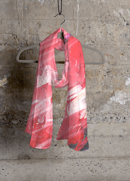 Scarf with a pattern design by Sue Clancy titled "Red Wine Pouring" http://shopvida.com/collections/voices/sue-clancy