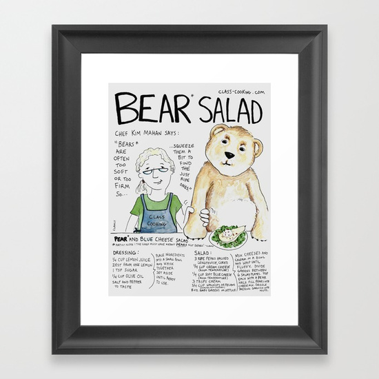 bear-salad-framed-prints