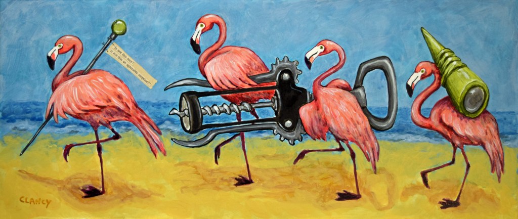 Flamingos enjoying life in the&nbsp;Odditorium