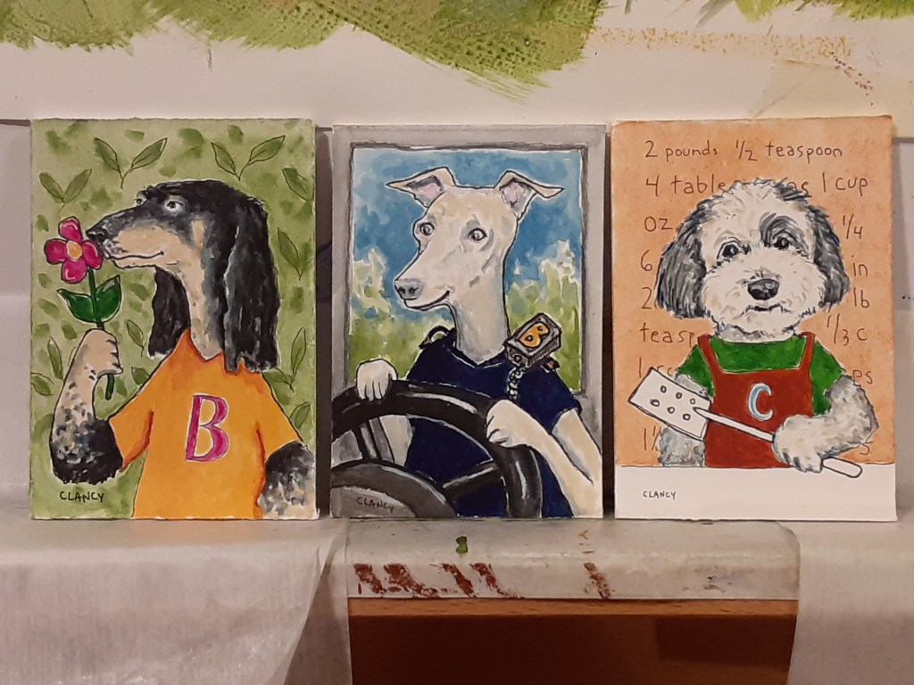 Professional dogs, box project, cards, chats, contrasting books and&nbsp;soup